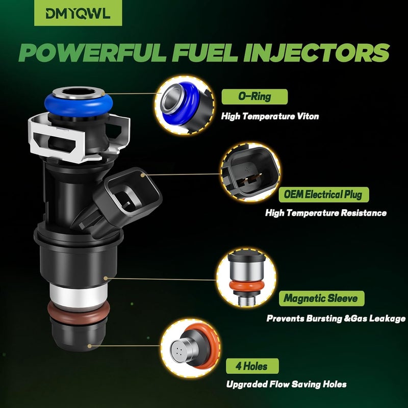DMYQWL V8 4.8L/5.3L/6.0L Fuel Injectors Compatible with Chevy&GMC - Silverado 1500/2500(2001-2006), Sierra 1500/2500(2000-2006),Tahoe(2000-2006),Yukon(2001-2006),Replace#17113553,FJ315 (8pcs) - Image 5